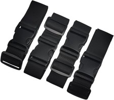 Luggage Straps to Add a Bag - 4 Straps, Black - Adjustable Buckle to Add  Carr