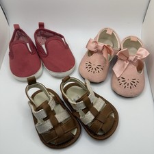 Toddler Girls 0-3 3-6 6-9 3 Pairs Pink Brown Sandals Shoes Cat Jack Child Mine