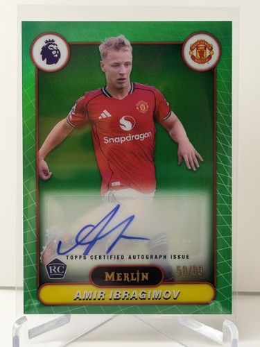 Amir Ibragimov 2026 Topps Merlin Premier League Green Refractor RC Auto /99