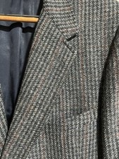 Abrigo deportivo vintage gris peruano de alpaca espiga tweed de Cinsa talla L 46