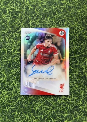 Giovanni Leoni Auto RC Topps Chrome 2026 Champions League Liverpool