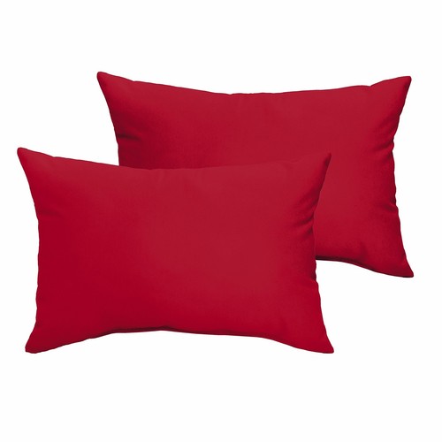 Crimson Red Indoor/Outdoor Edge Pillow Set, 16 in x 26 in