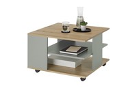 Couchtisch Fay 4 Rollen Artisan Eiche Dekor Salbei 70X44X70 Cm Wohnzimmertisch