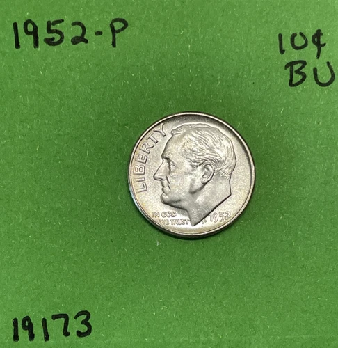 1952 Roosevelt Dime BU Uncirculated Mint State  90% Silver 10c US Coin