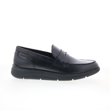 Rockport Liam RMLIAM Mens Black Wide Leather Loafers  Slip Ons Penny Shoes