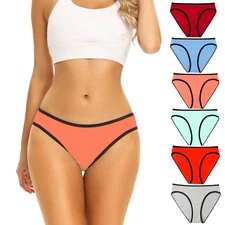 Molasus 6PCS Women High Cut Bikini Panties Breathable & Healthy Cotton Underwear