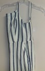 Women's OLD NAVY SL Cami Blue White Striped Linen Blend Overall Jumpsuit Size S — photo 6