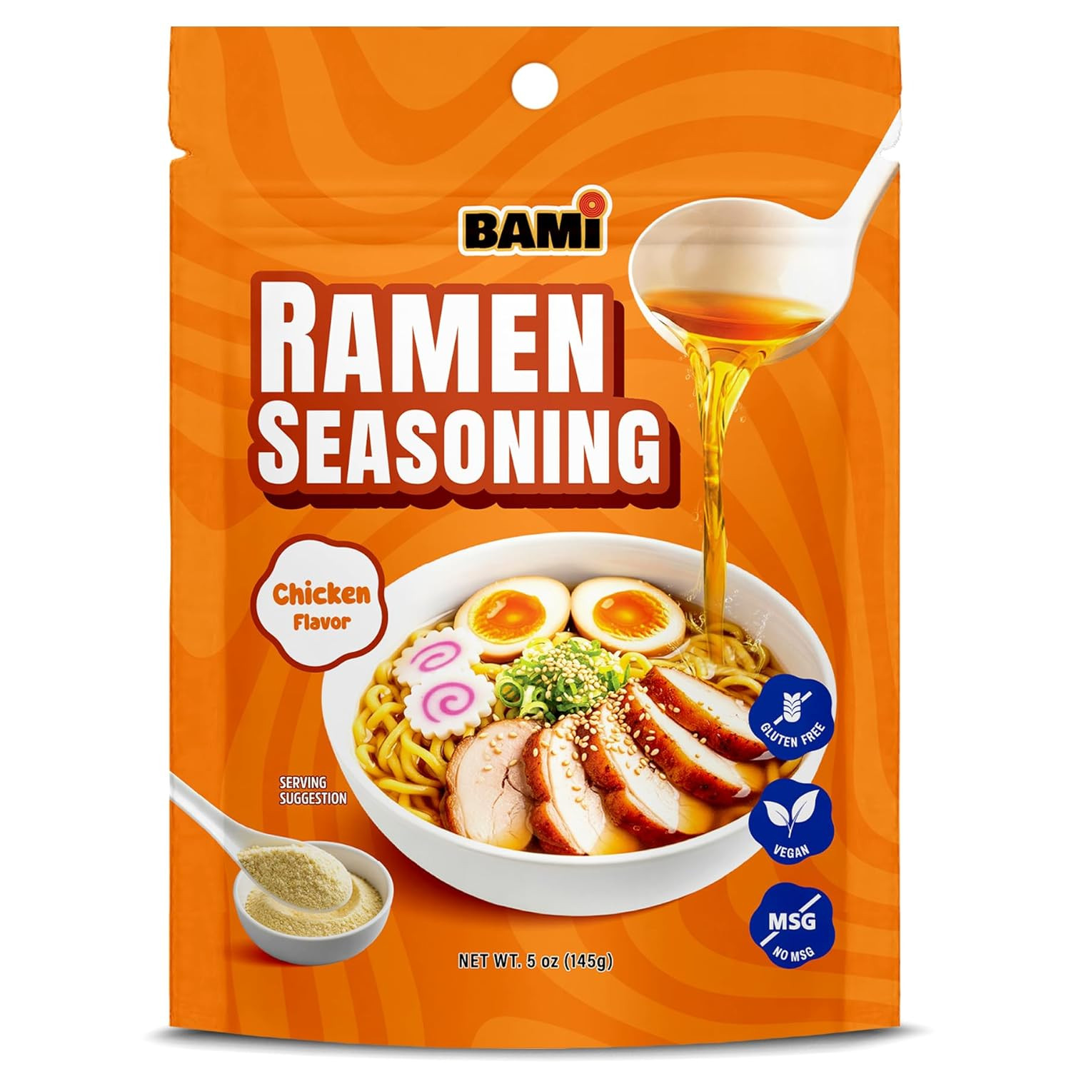 Condimento de ramen sin gluten en polvo (sabor pollo) bajo en sodio ramen instantáneo noo