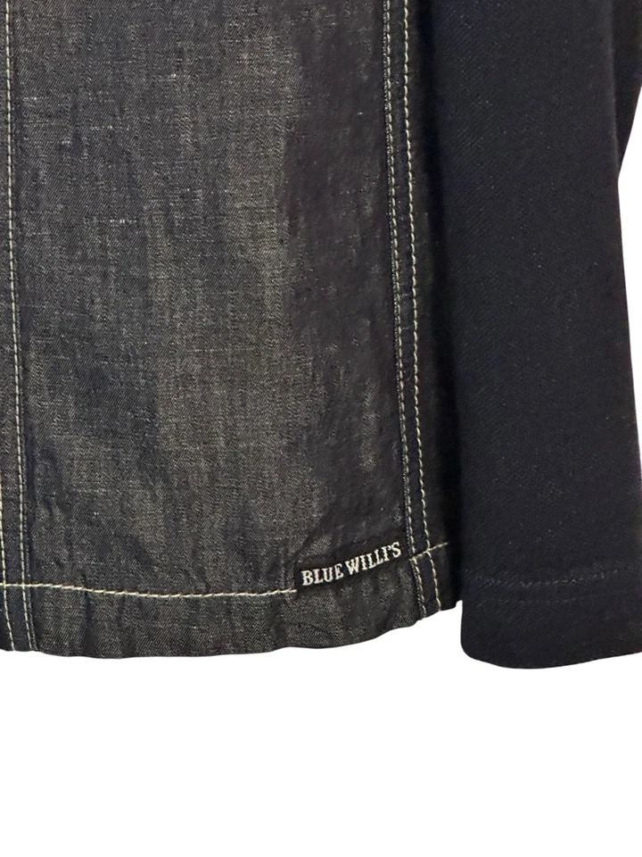 Cárdigan Chaqueta Azul Willi's Dinamarca MEDIANO Snap Denim Elevada Básica Preppy Nuevo Foto 3 de 4