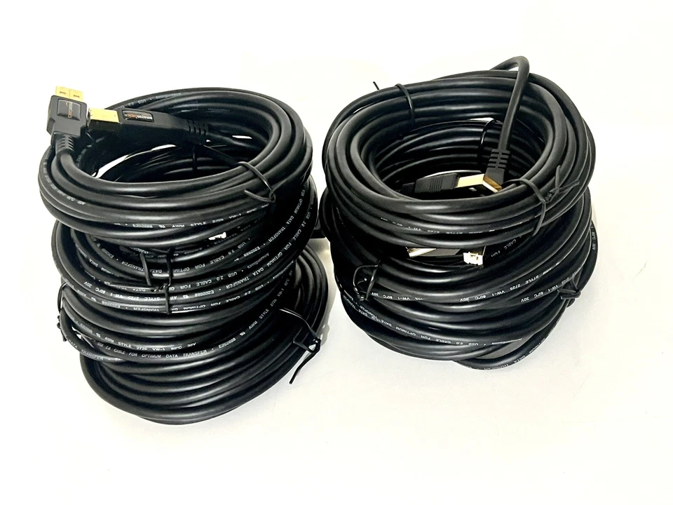 LOT OF6 Amazon Basics 15Ft USB 2.0 A-Male to B-Male Printer Cable Black - Image 3 of 4
