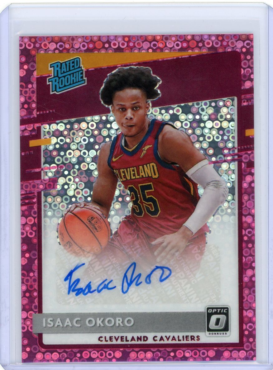 2020-21 Donurss Optic Fastbreak Pink Disco Rookie Autograph #155 Isaac Okoro /20