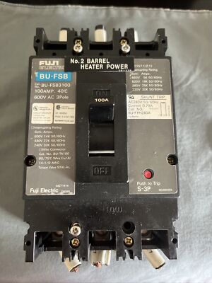 Fuji Electric BU-FSB3100 100amp 600v 3-Pole Breaker