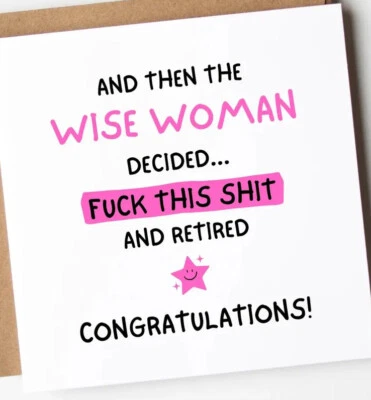 Funny Retirement Card For Her Women Female Colleague Retiring Congratulations