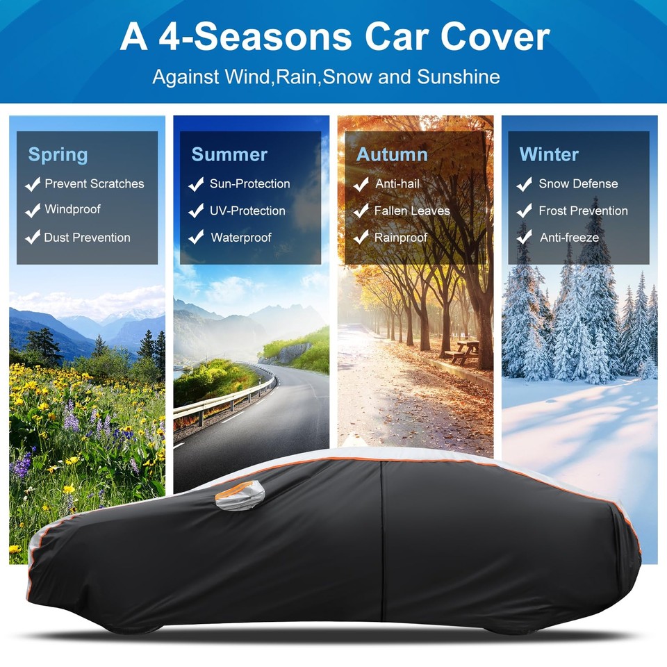 10 Layers Car Cover Waterproof All Weather for Automobiles Rain