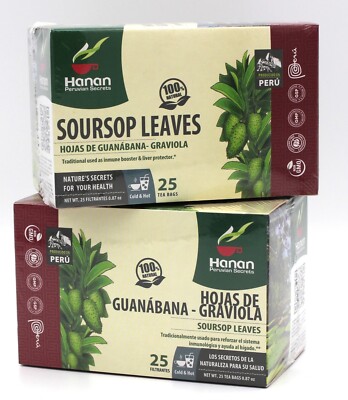 50 Soursop Leaves Tea Bags  (Tea Bags Hoja de Guanabana) 