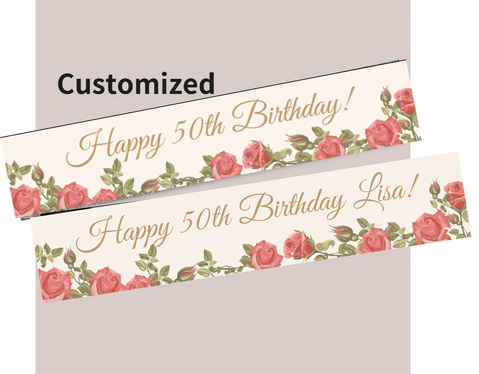 Украшения для дня рождения баннер персонализированный бабушка вечеринка мама счастливая свадьба - Изображение 4 из 4