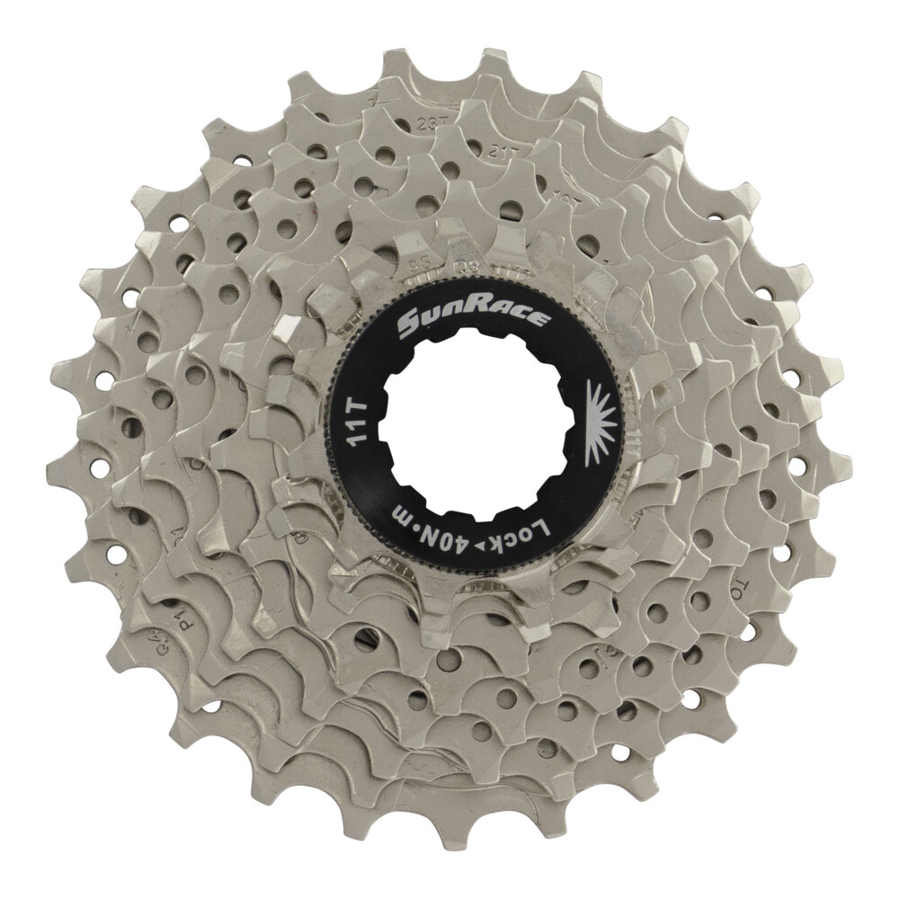 NEW! GENUINE BICYCLE 9-SPEED CASSETTE 11/25T INDEX NICKEL SUN RACE.