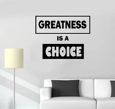 Wall Decal Windows Mirror Motivational Office Greatness is a Choice Vinyl ed1880