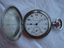 International Watch Co. IWC pocket watch siver hunter case 52 mm. in diameter