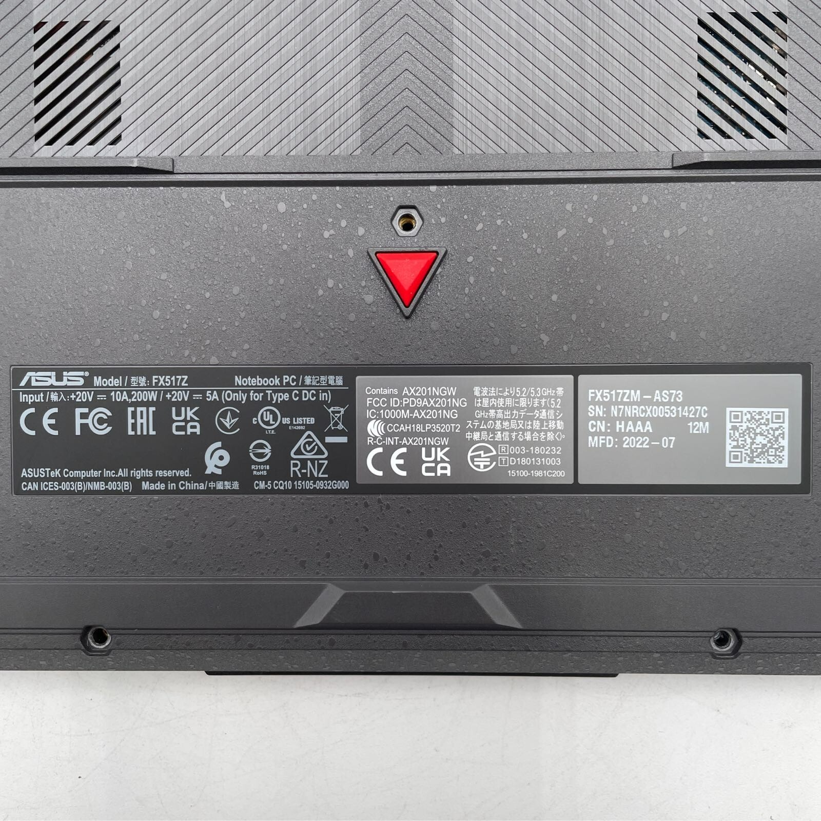 ASUS TUF Dash 15 (2022) Laptop 15.6" 144Hz i7 RTX 3060 FX517ZM-AS73 FOR PARTS - Picture 6 of 13