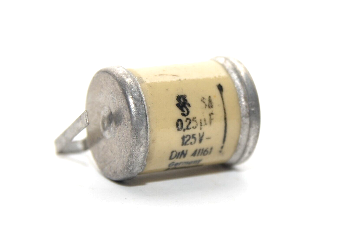 Vintage Siemens & Halske Sikatrop Paper Capacitor, 0.25µF / 125V Vintage Siemens & Halske Sikatrop Paper Capacitor, 0.25µF / 125V