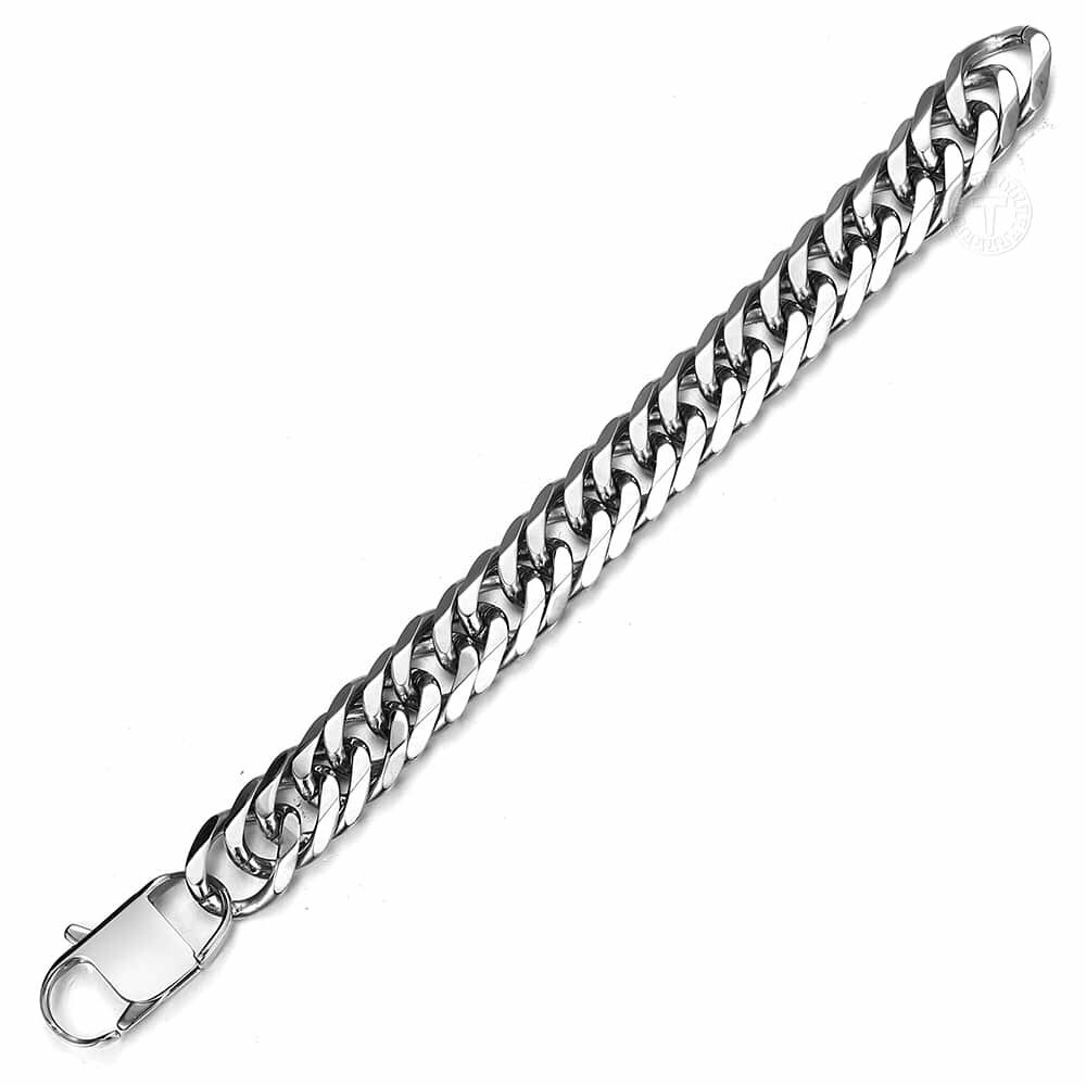 15mm 5.5mm Thick 316L Stainless Steel Cuban Link Bracelet - 8-10 Inch Sizes