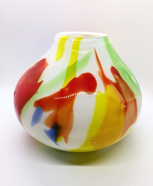 Vintage Eastern Hand Blown Art Glass Vase eBay