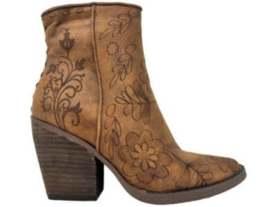 New! Women's Very G 'SOPHIA' ENGRAVED FLORAL ANKLE BOOTS Booties in  SIZES!