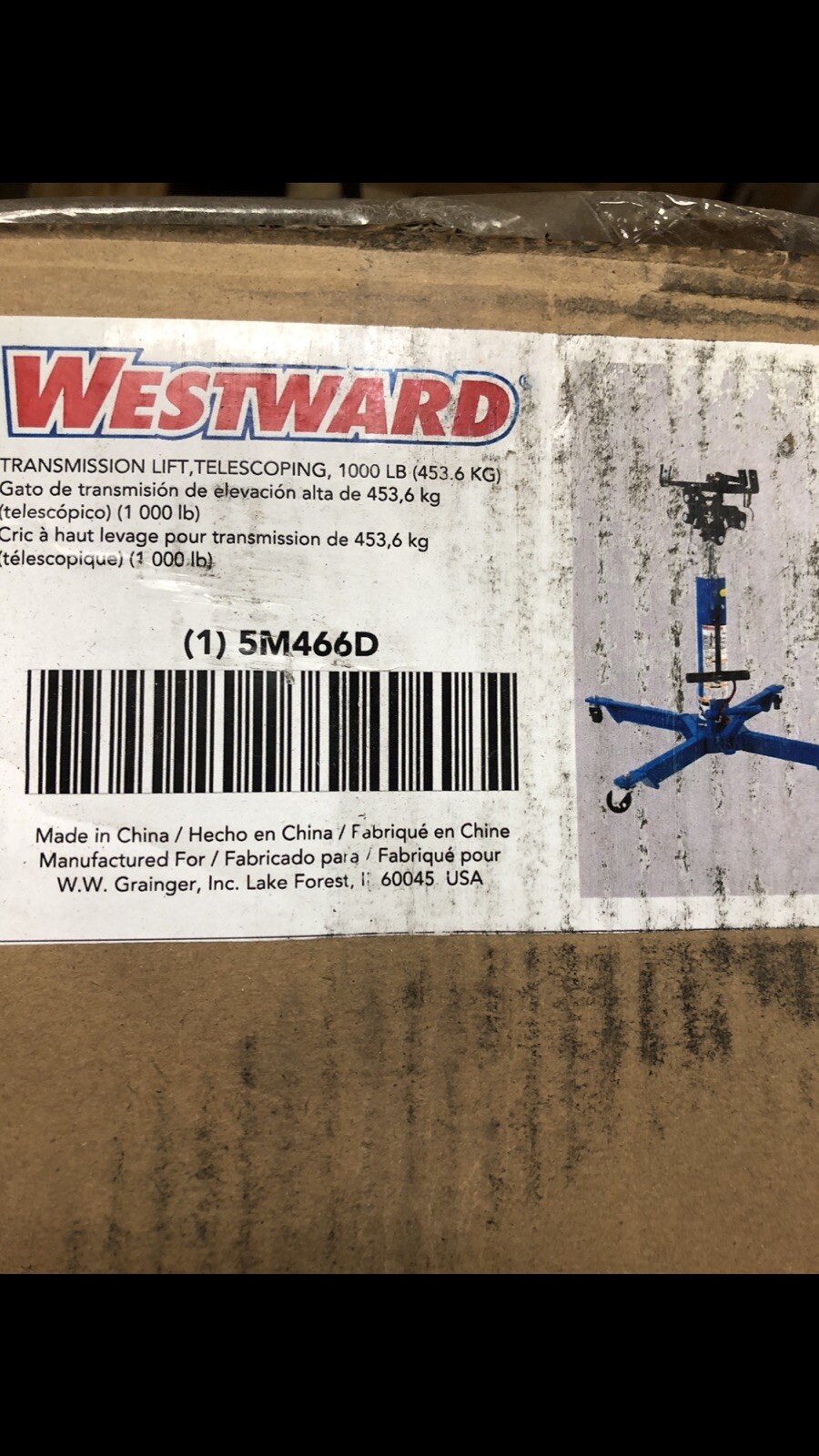 WESTWARD 5M466 Air Assisted High Lift Transmission Jack Telescoping 1000 Lb for sale online eBay