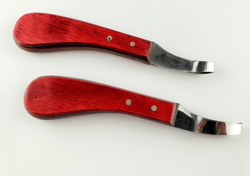 2 Hoof Knives Full Bloom Small & Large Multi Color Wood Handle Sheep Veterinary - Picture 5 of 9