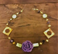 Collana vintage rose fatta a mano conchiglia madreperla