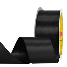 Double-Face Black Satin Ribbon 1.5"x25Yards for Wedding Gift Wrapping DIY