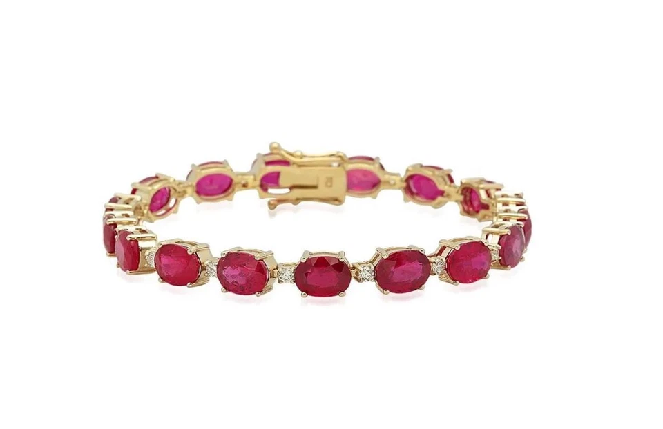 30ct Ruby & Diamond, 14K Yellow Gold, appraised $5450, see description - Image 3 of 4