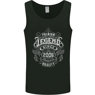 Gildan Premium Legend 20. Geburtstag 2006 Herren Tanktop Weste Schwarz