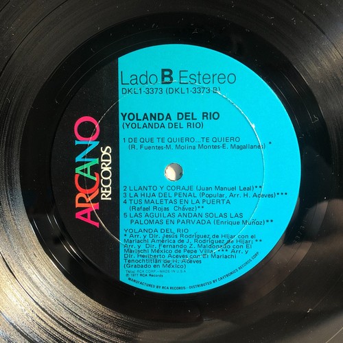 Yolanda Del Rio 1977 S/T ARCANO Mariachi Ranchera Bolero Vinyl Record Album NM- - Picture 5 of 6