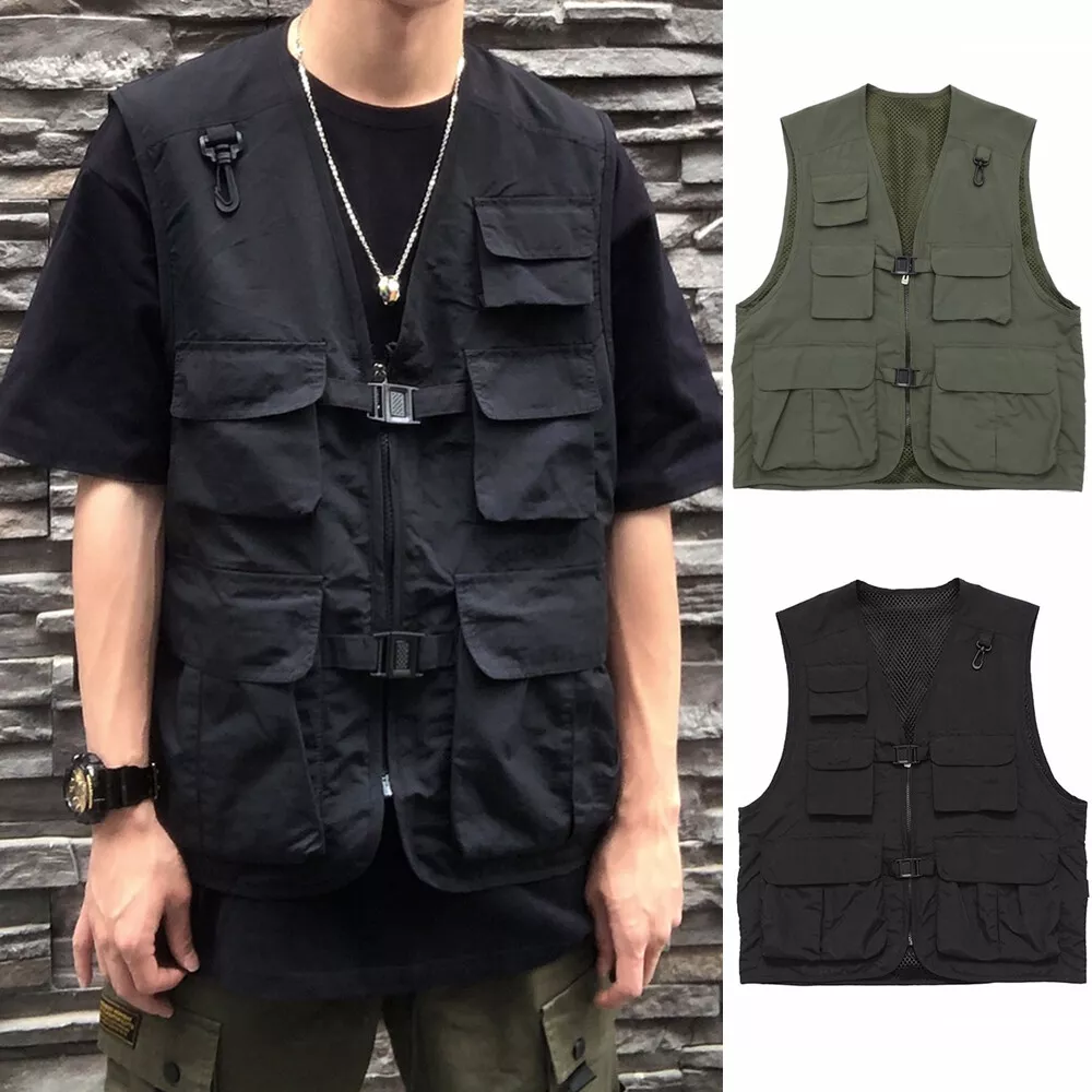 Unisex Outdoor Fishing Utility Vest Gilet Top Jacket Sleeveless Waistcoat Pocket
