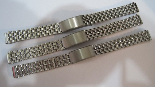 Lot De 3 Bracelets Montre En Acier Inoxydable 12mm - Finition Brillante - Neuf Sans étiquette