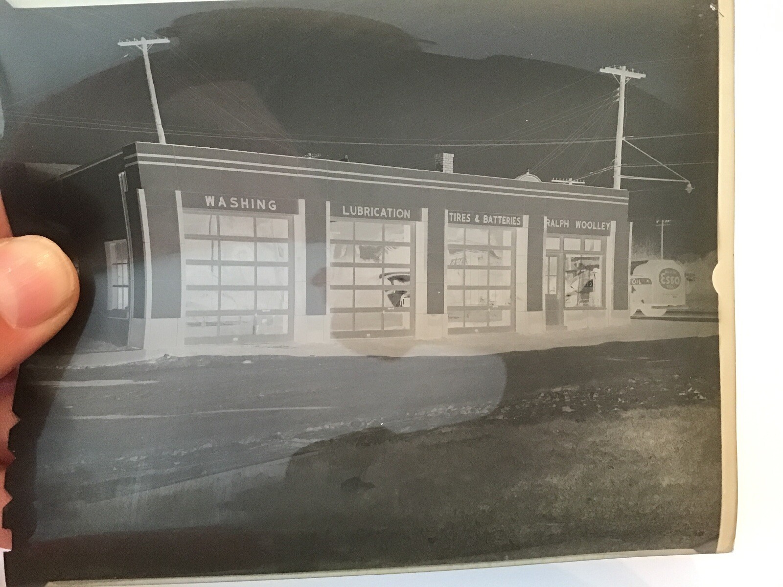 Drexel Hill PA Ralph Wooley Gas Station 1930s Photo Negative Esso