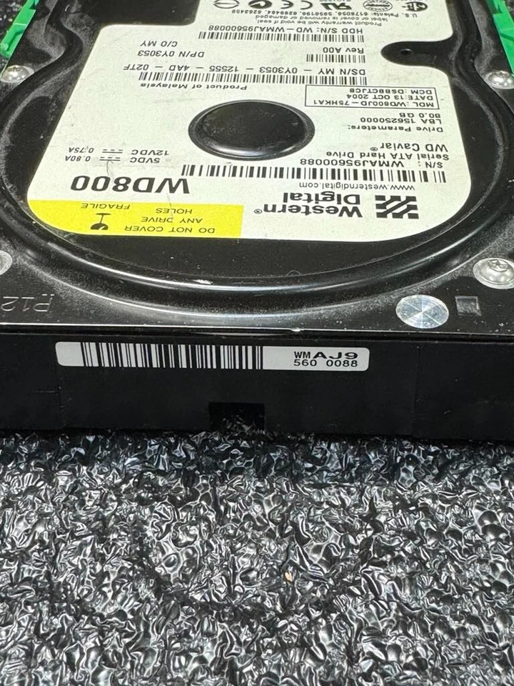 Dell Y3053 WD800JD-75HKA1 80GB 7.2K RPM 8MB Cache 1.5 Gb/s SATA HDD 3.5" - Image 3 of 4