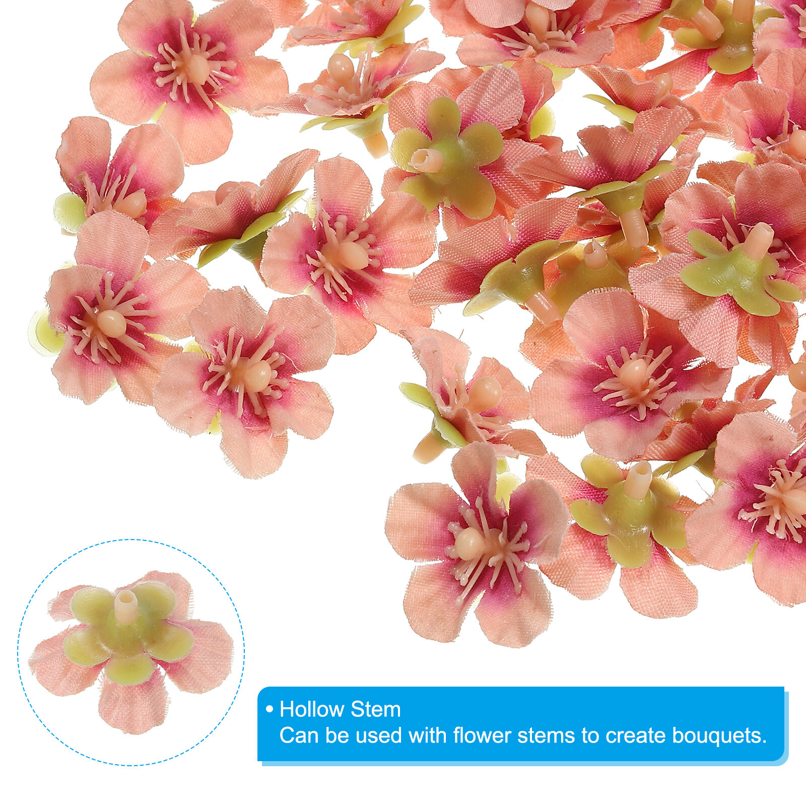 50Pcs 0.98" Artificial Silk Cherry Blossom Flower Heads Fake for DIY, Orange eBay