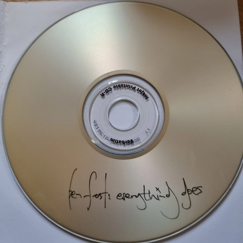 Banda sonora original Ben Frost Everything Goes CDR EP 2004 etiquetada a mano rara Foto 3 de 3