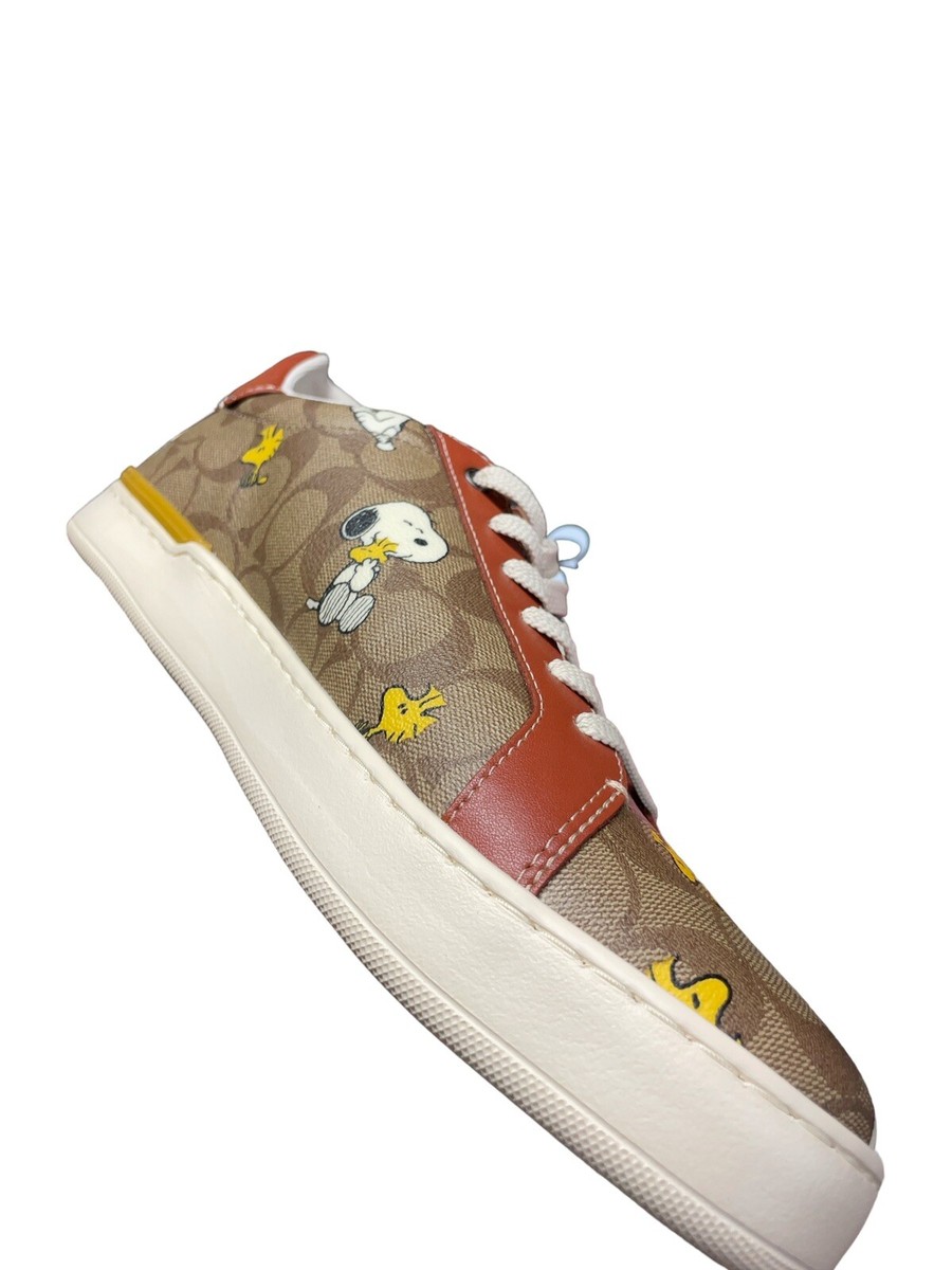 COACH PEANUTS CLIP LOW TOP SNEAKER SHOES SIGNATURE CANVAS SNOOPY