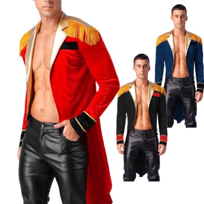 DE Herren Zirkusdirektor Kostüm Showman Frack Jacke Steampunk Gothic Verkleidung