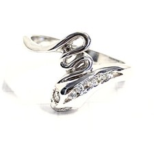 SIZE 6,7,8 Coiled SNAKE RING CZ Studded Eyes Head .925 STERLING SILVER