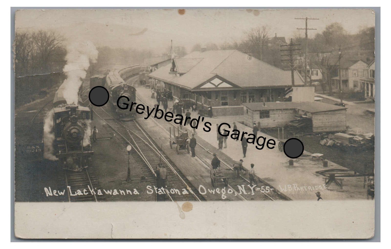 RPPC DL&W Lackawanna Railroad Train Station Depot OWEGO NY Real Photo