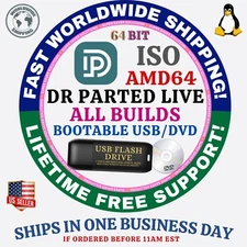DR PARTED LIVE LINUX OS ISO 64BIT USB-DVD LIVE-FULL INSTALL DEBIAN 13 BASED