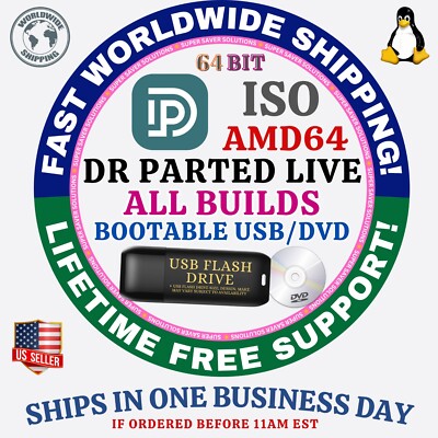 DR PARTED LIVE LINUX OS ISO 64BIT USB-DVD LIVE-FULL INSTALL DEBIAN 13 BASED