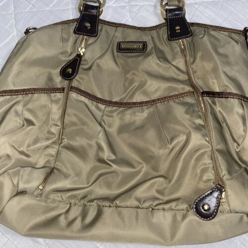 Storksak London Olivia Brown Nylon 10 Pouch Shoulder Diaper Bag 3 Zip Pockets - Picture 3 of 14