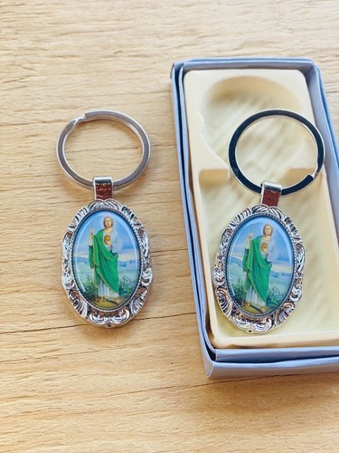 12 Pc San Judas Keychain Favors Baptism Recuerdos St Jude Tadeo Llavero Comunión - 第 1/9 張圖片
