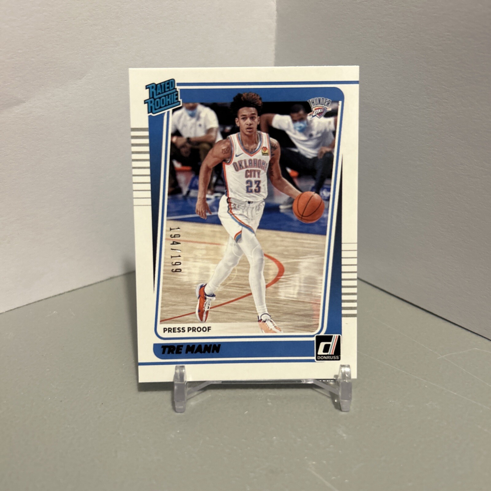 2021-22 Panini Donruss Rated Purple Press Proof /199 Tre Mann #218 Rookie RC